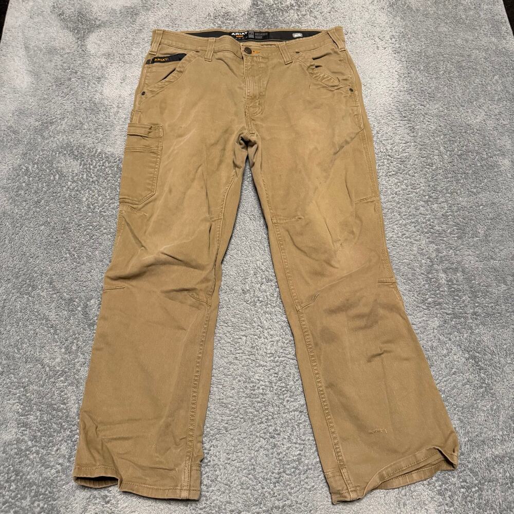 Artist Pants Mens 33 x30 M4 Rebar Tan Khaki Relaxed Boot Cargo
